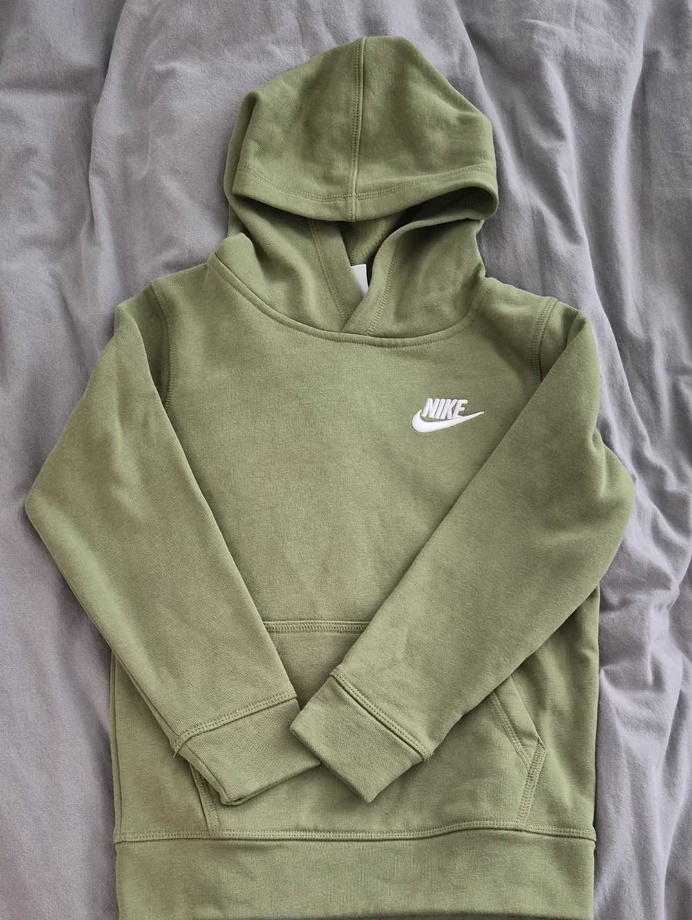 Nike Olive Pullover Hoodie with White Swoosh